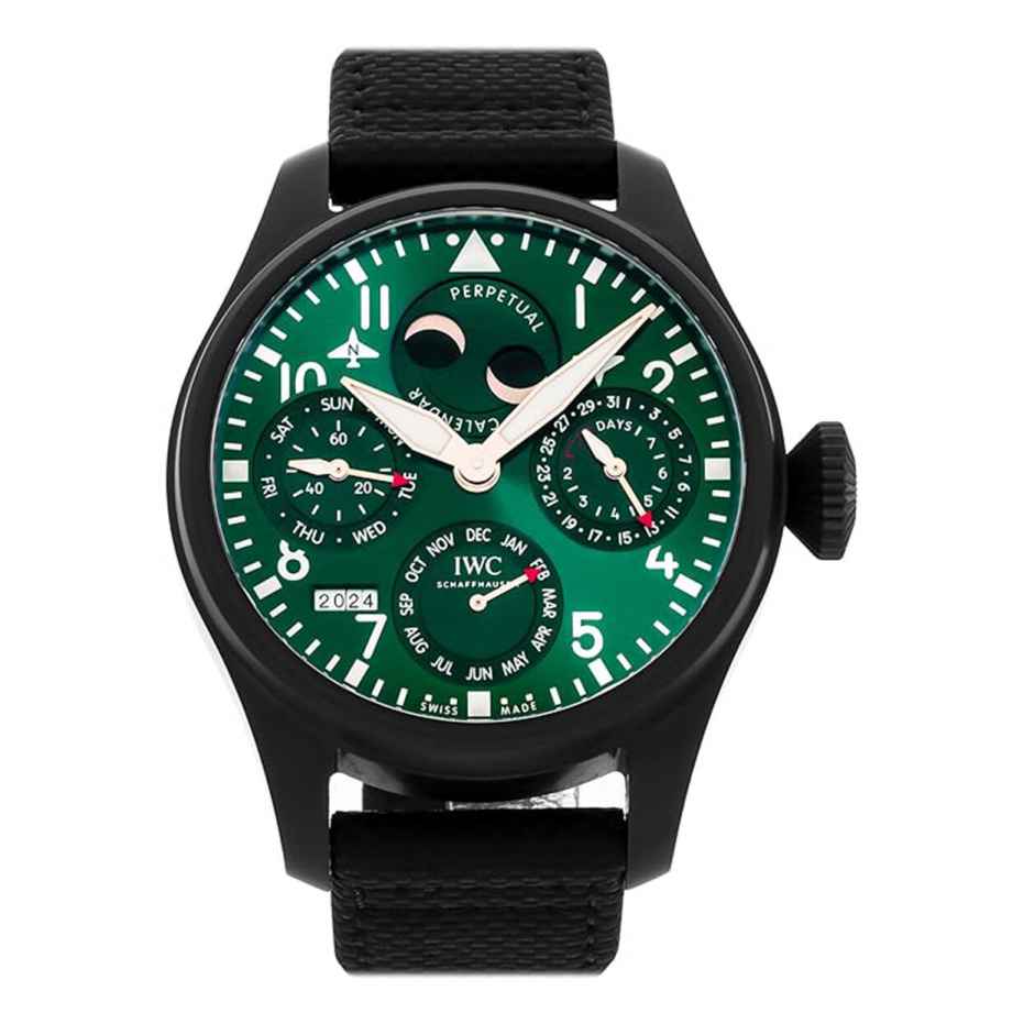 IWC Pilots Watches Automatic Green Dial Watch IW5030-05 (Pre-Owned), black